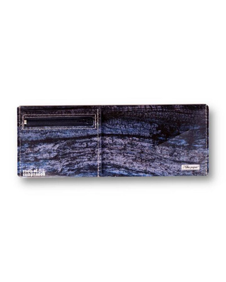 roots of compassion Portemonnaie vegan mit Baumrinde-Design - Wallet aus Tyvek