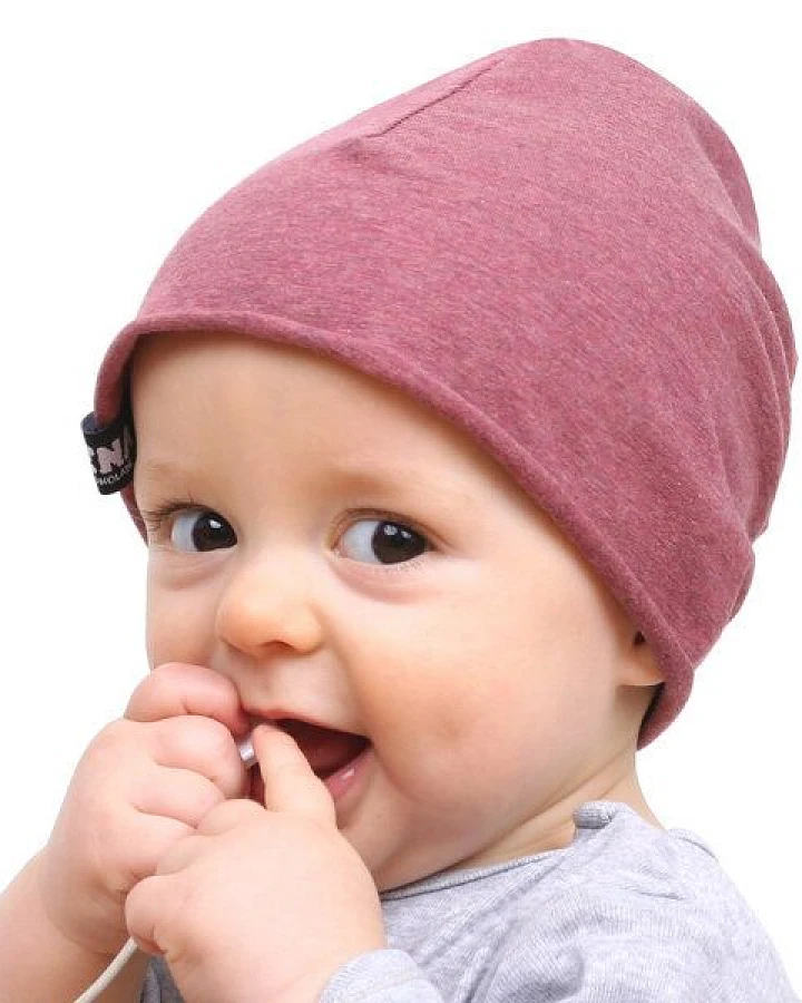 Lena Schokolade Baby-Mütze - rosa meliert