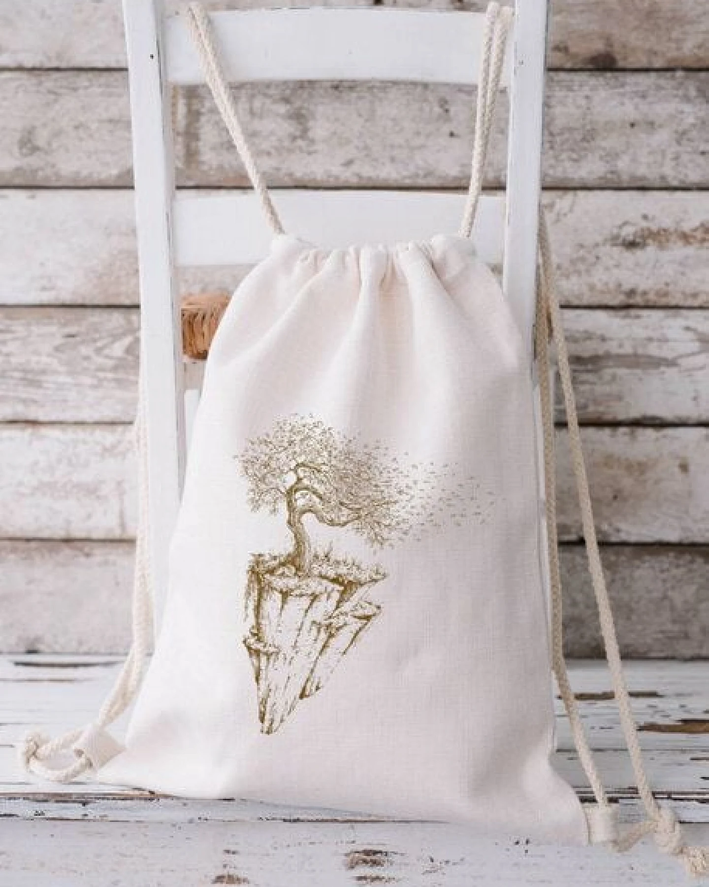 Life-Tree Stringbag aus Biobaumwolle Fairwear "Maple Island" für in Grün/Blau/Weiß/Rot – Ansicht 3
