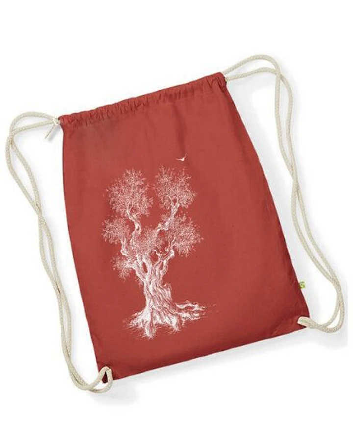 Life-Tree Stringbag aus Biobaumwolle Fairwear "Olive Tree" für in Grün/Blau/Weiß/Rot