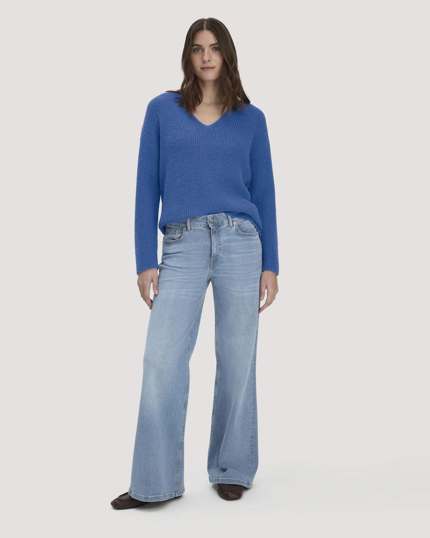 hessnatur Damen Strick Pullover Relaxed aus Alpaka - blau - Größe XS – Ansicht 2