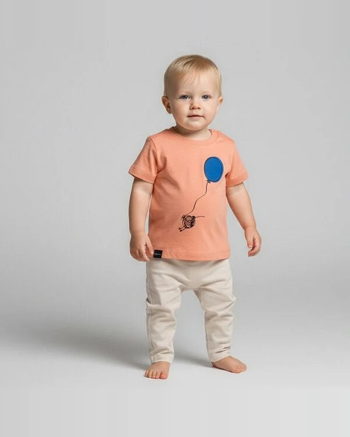 little kiwi Baby T-Shirt, "Ballonfahrt", Volcano Stone