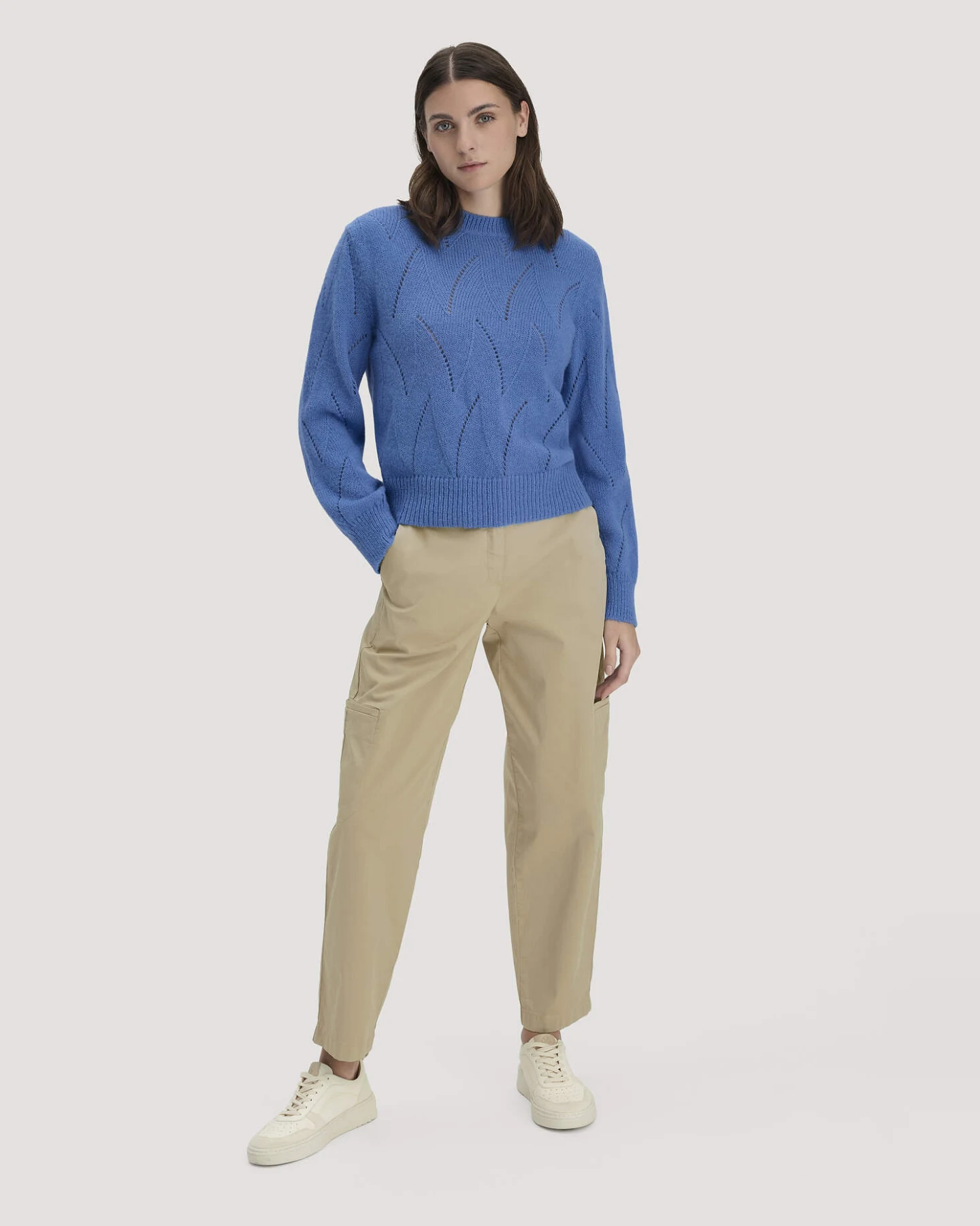 hessnatur Damen Strick Pullover Relaxed aus Alpaka - blau - Größe L – Ansicht 2