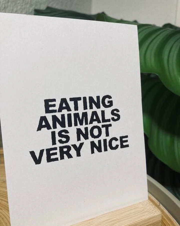 ilovemixtapes Postkarte eating animals is not very nice A6 Recycling Papier Vegan
