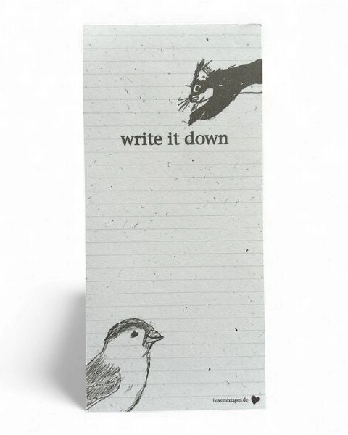 ilovemixtapes Write it Down – Notizblock DIN lang aus PEFC-Papier, mit oder ohne Magnet, 50 Blatt, Tiermotiv – Ansicht 2