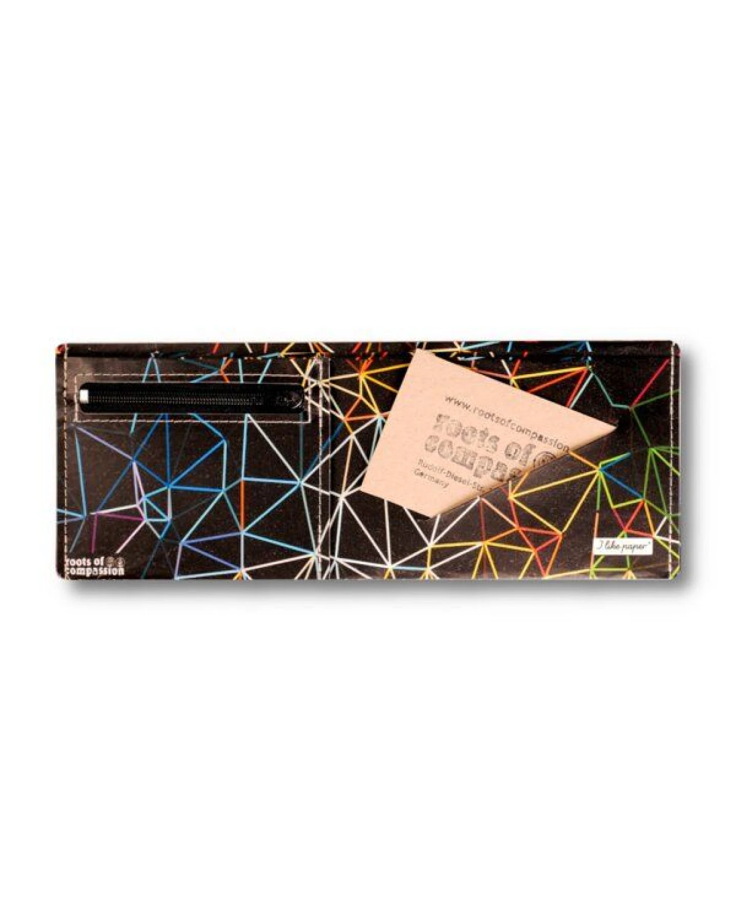 roots of compassion Portemonnaie vegan mit Geometrie-Design - Wallet aus Tyvek, Geldbörse lederfrei – Ansicht 2