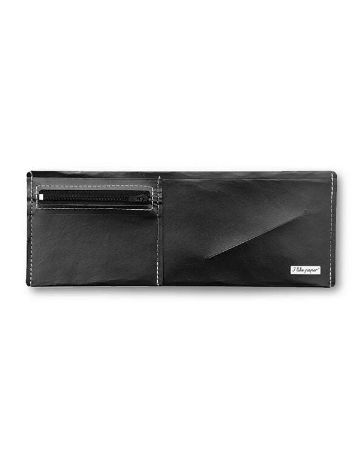 roots of compassion Portemonnaie vegan schwarz - Wallet aus Tyvek, Geldbörse lederfrei, unbedruckt