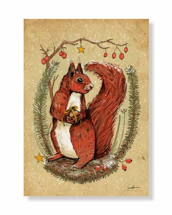 roots of compassion Postkarte "Eichhörnchen"