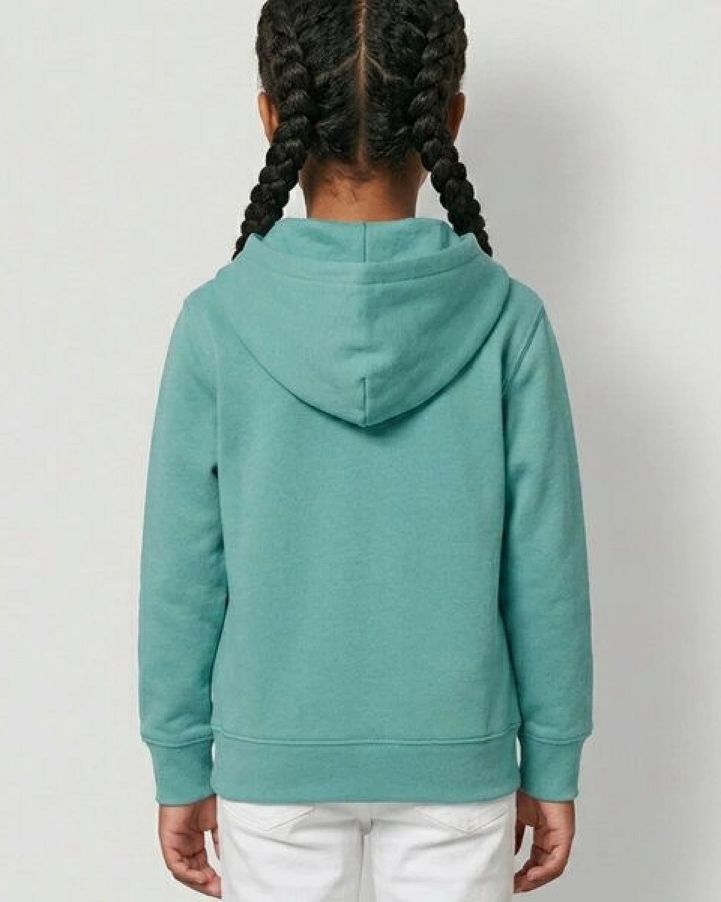 little kiwi Kinder Hoodie, "Kugelkiwi", Teal Monstera – Ansicht 2