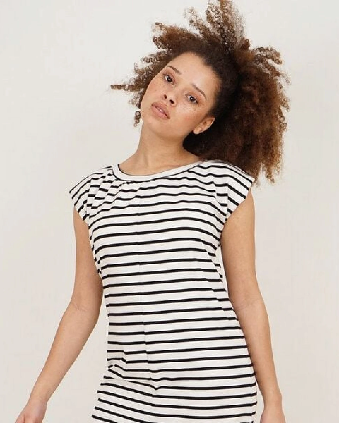 Lena Schokolade Jumpsuit Overall ringel aus Bio-Jersey – Ansicht 4