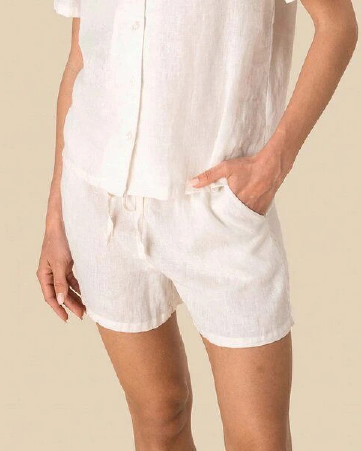 YTWOO Damen Leinenshorts