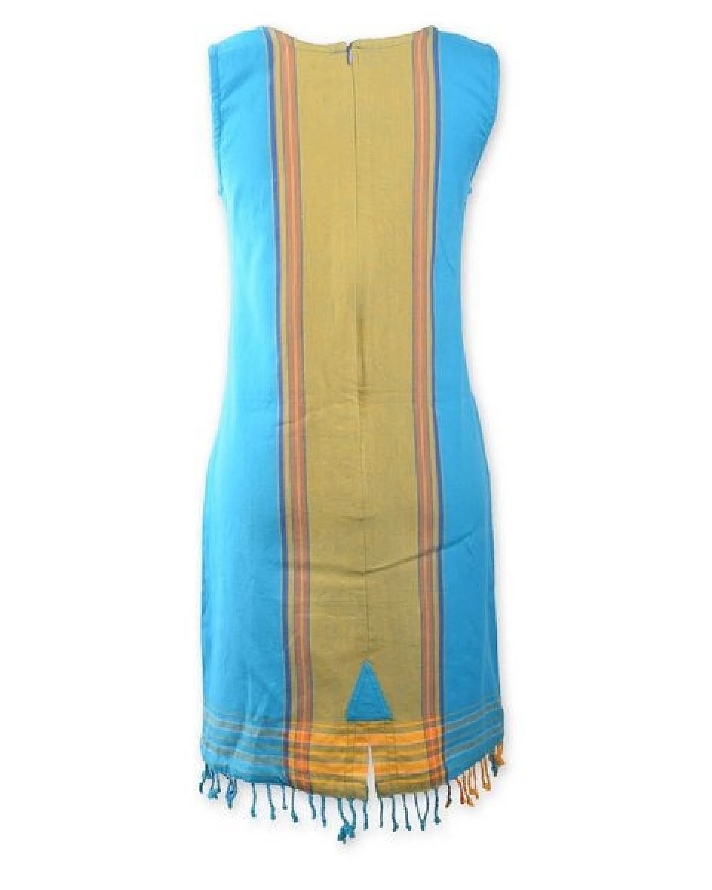 Africulture Kikoy Sommerkleid kurz, Strandkleid "Jua" mit Sonnen Stickmuster, made in Kenia – Ansicht 3