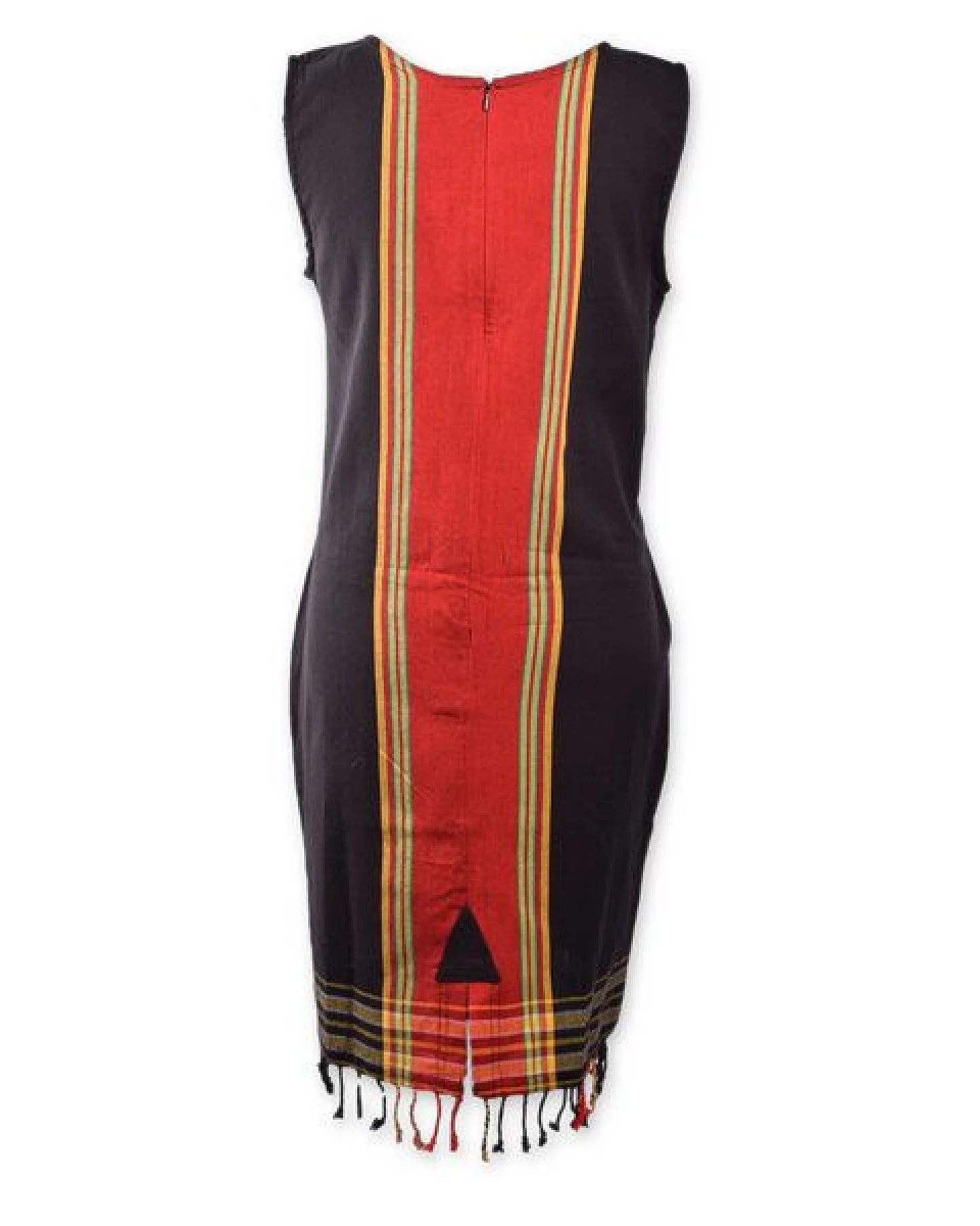 Africulture Kikoy Sommerkleid kurz, Strandkleid "Jua" mit Sonnen Stickmuster, made in Kenia – Ansicht 3
