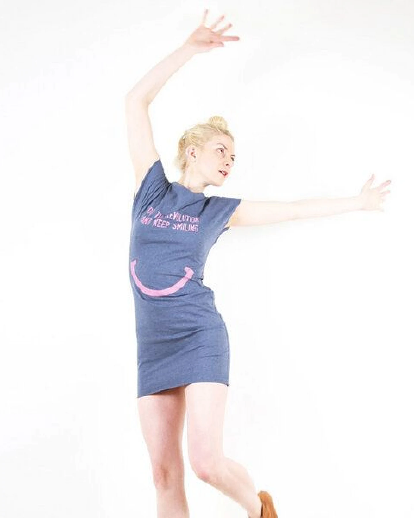 Lena Schokolade DO THE REVOLUTION AND KEEP SMILING - Kleid - blau meliert – Ansicht 2