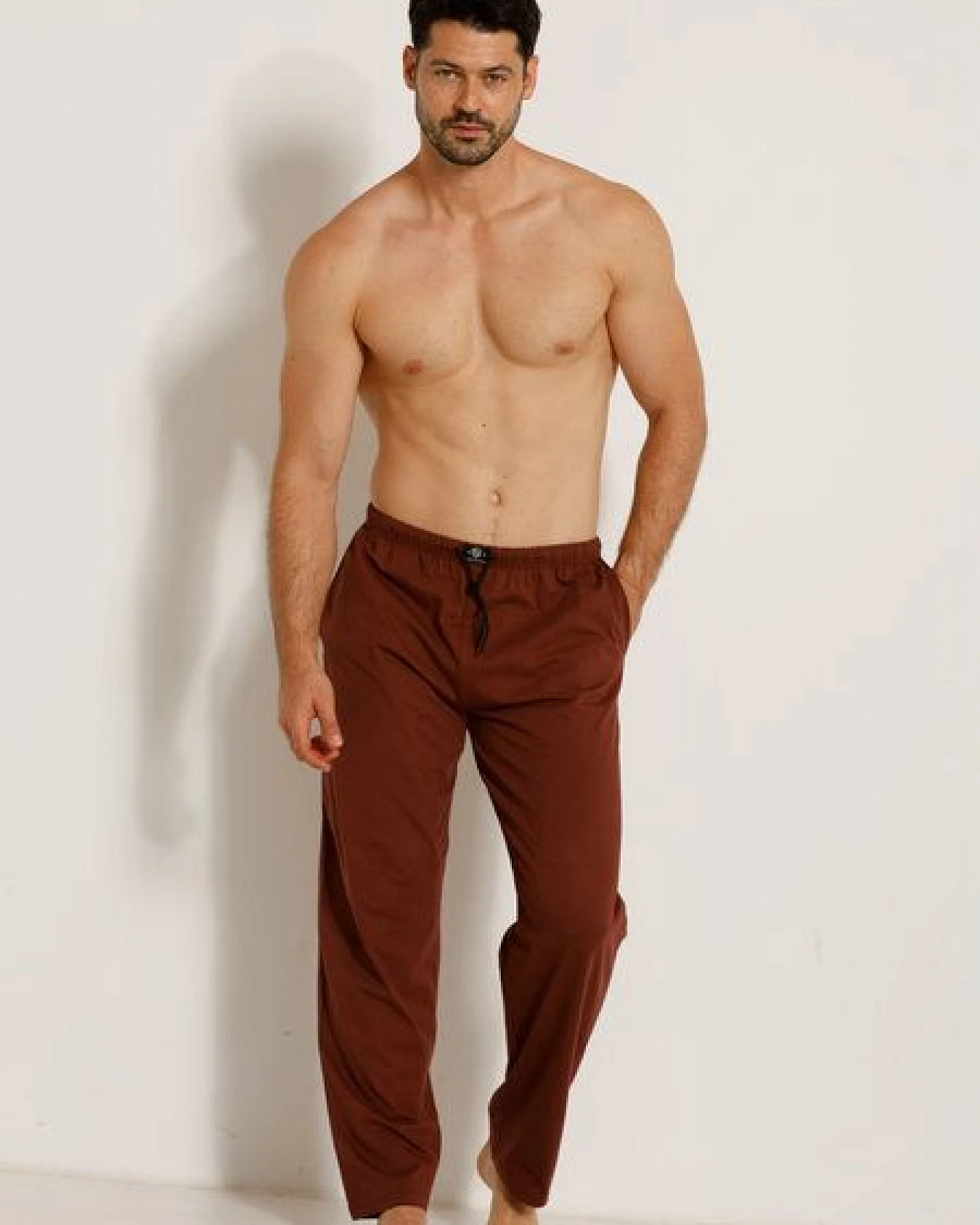 Haasis Bodywear Herren Pyjamahose lang mit Seitentaschen, Single Jersey, reine Baumwolle – Ansicht 2