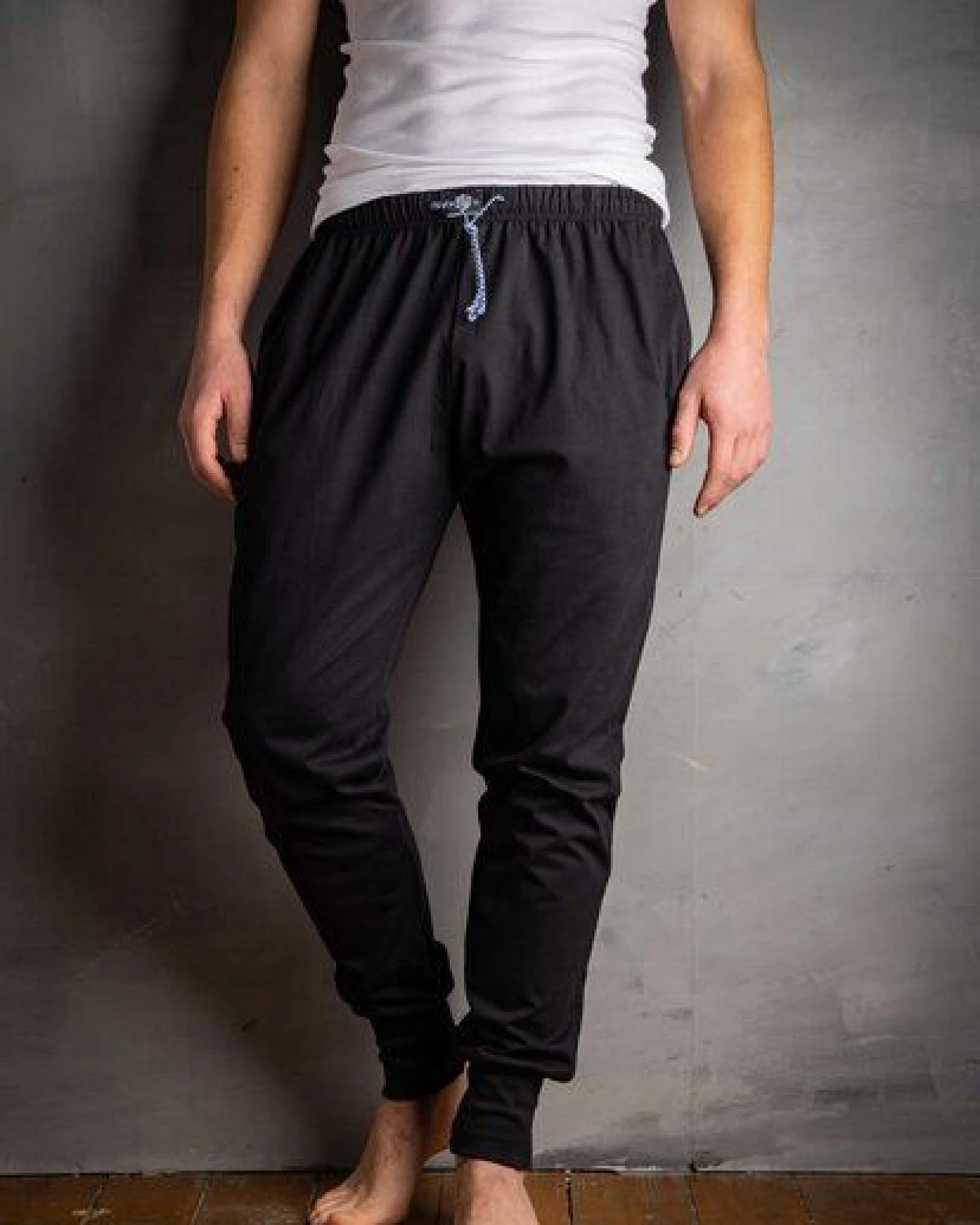 Haasis Bodywear Herren Pyjamahose mit Bündchen, Seitentaschen, Single Jersey, Bio Baumwolle, GOTS – Ansicht 2