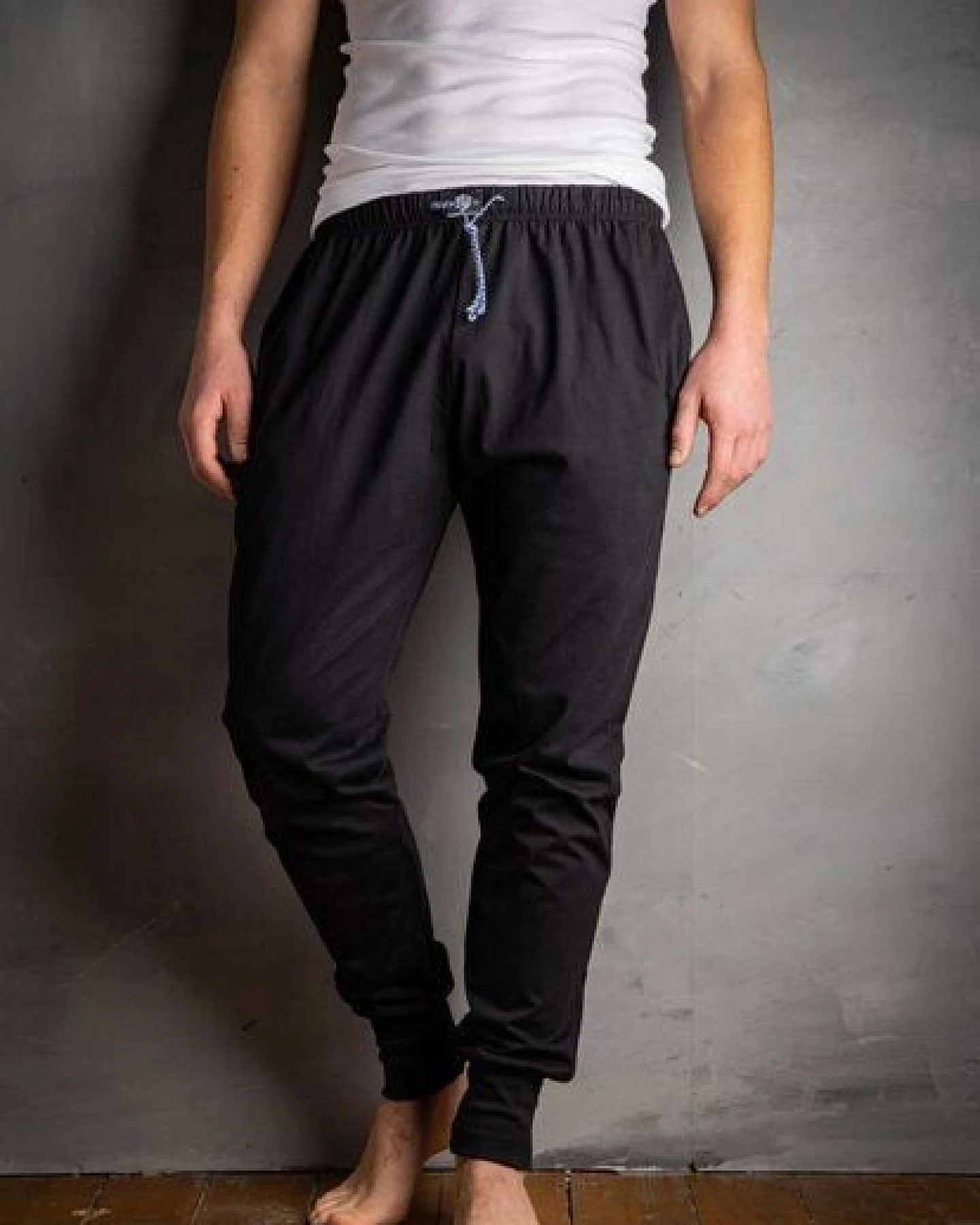 Haasis Bodywear Herren Pyjamahose mit Bündchen, Seitentaschen, Single Jersey, Bio Baumwolle, GOTS – Ansicht 2