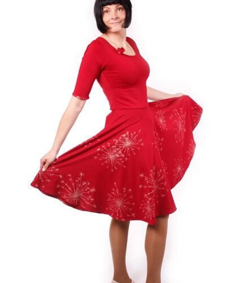 Peaces.bio - handbedruckte Biomode Bio-Tanzkleid "Kümmelfreude"