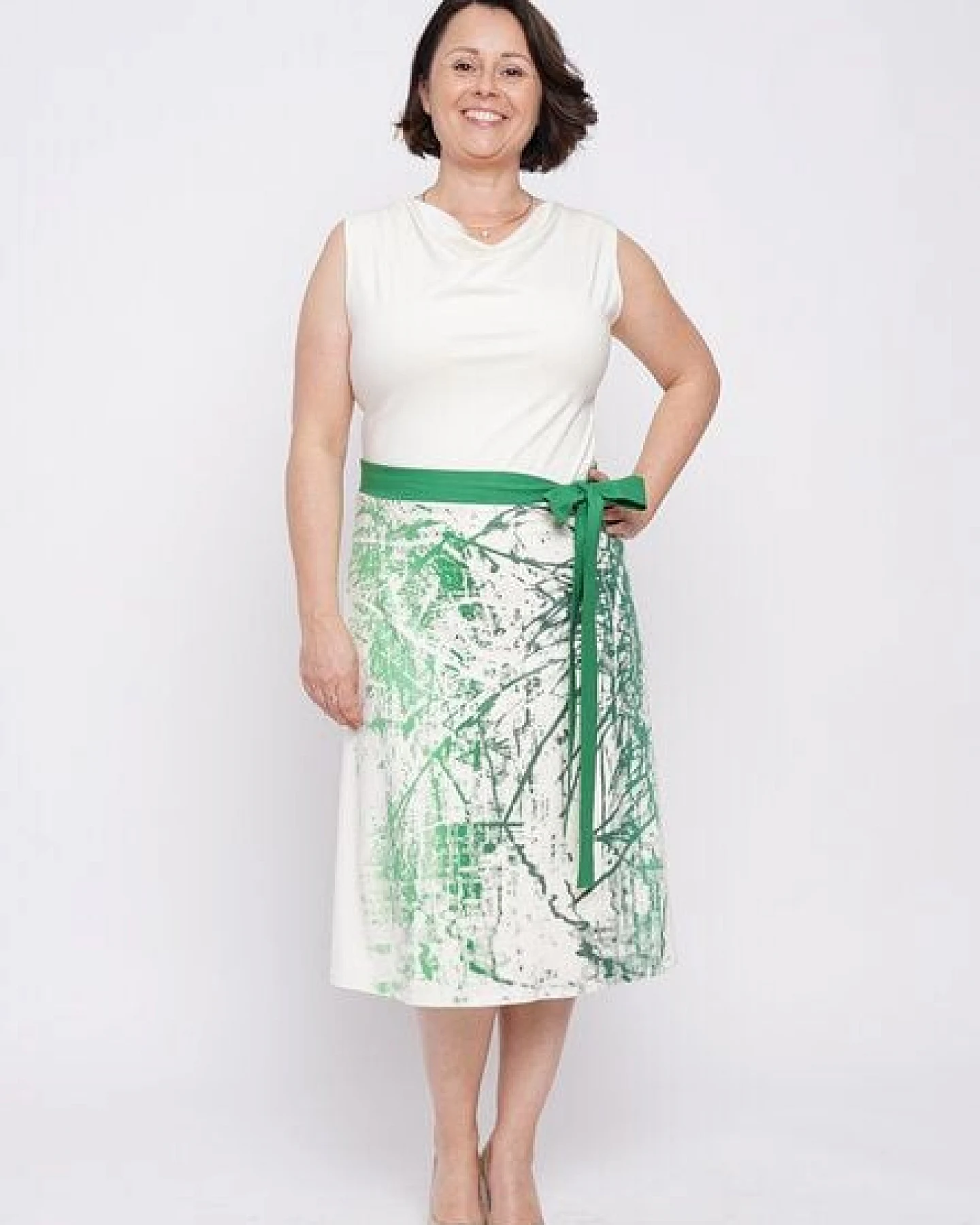 Peaces.bio - handbedruckte Biomode Wasserfallkleid Wasserzauber – Ansicht 4