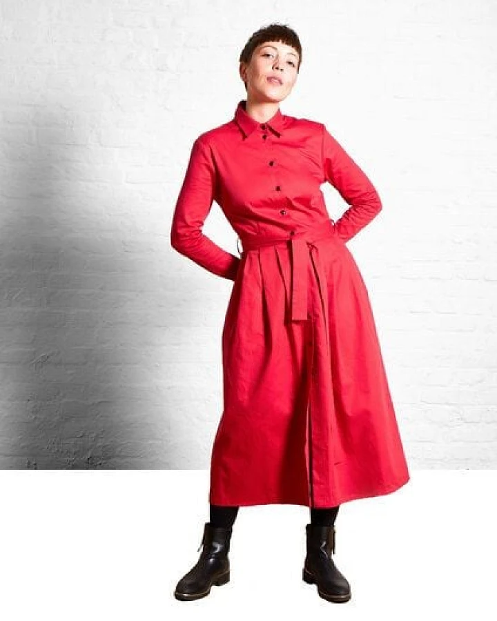 Sophia Schneider-Esleben Dress Marie, Red - Damenkleid aus Bio-Baumwolle