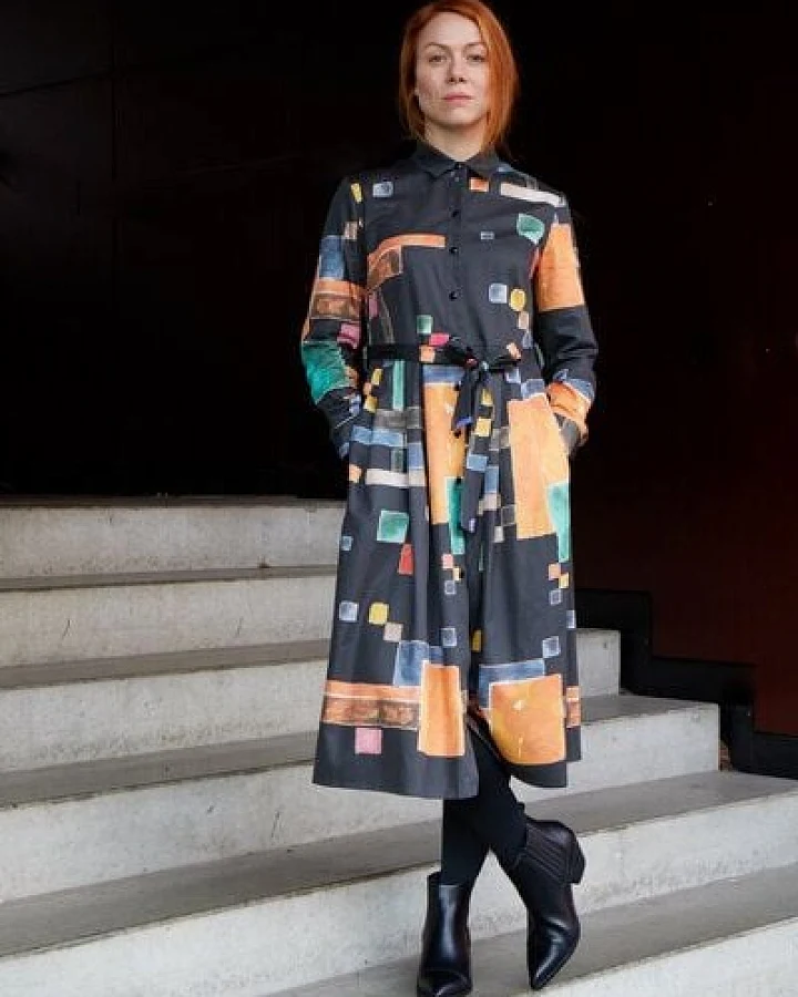 Sophia Schneider-Esleben Dress Marie, Triadic - Damenkleid aus Bio-Baumwolle