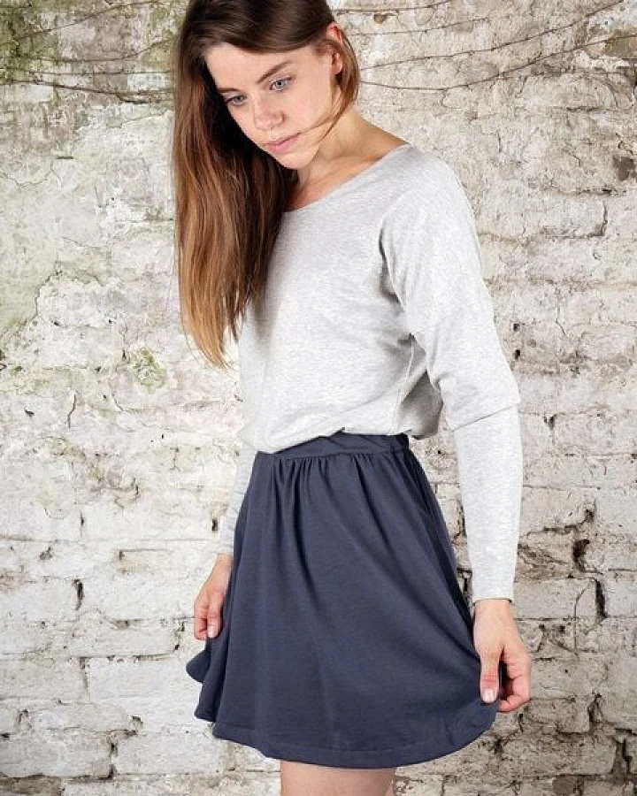 Lena Schokolade Rock Charcoal aus Bio-Jersey