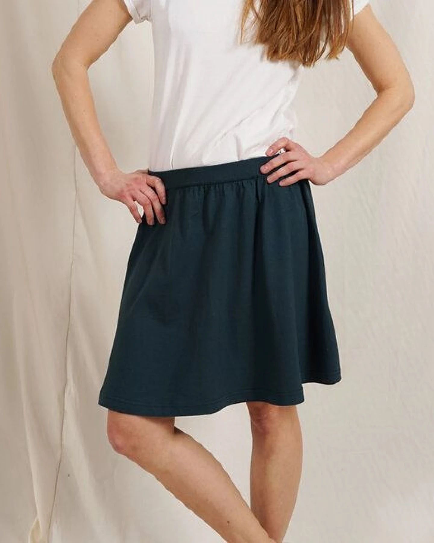 Lena Schokolade Rock versch. Farben aus Bio-Jersey – Ansicht 2