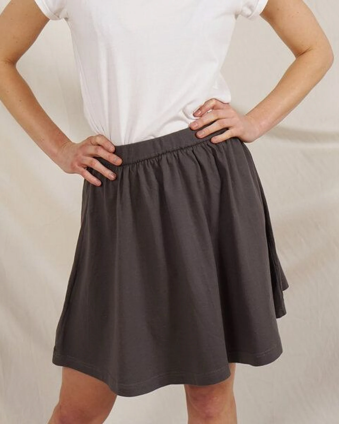 Lena Schokolade Rock versch. Farben aus Bio-Jersey – Ansicht 2