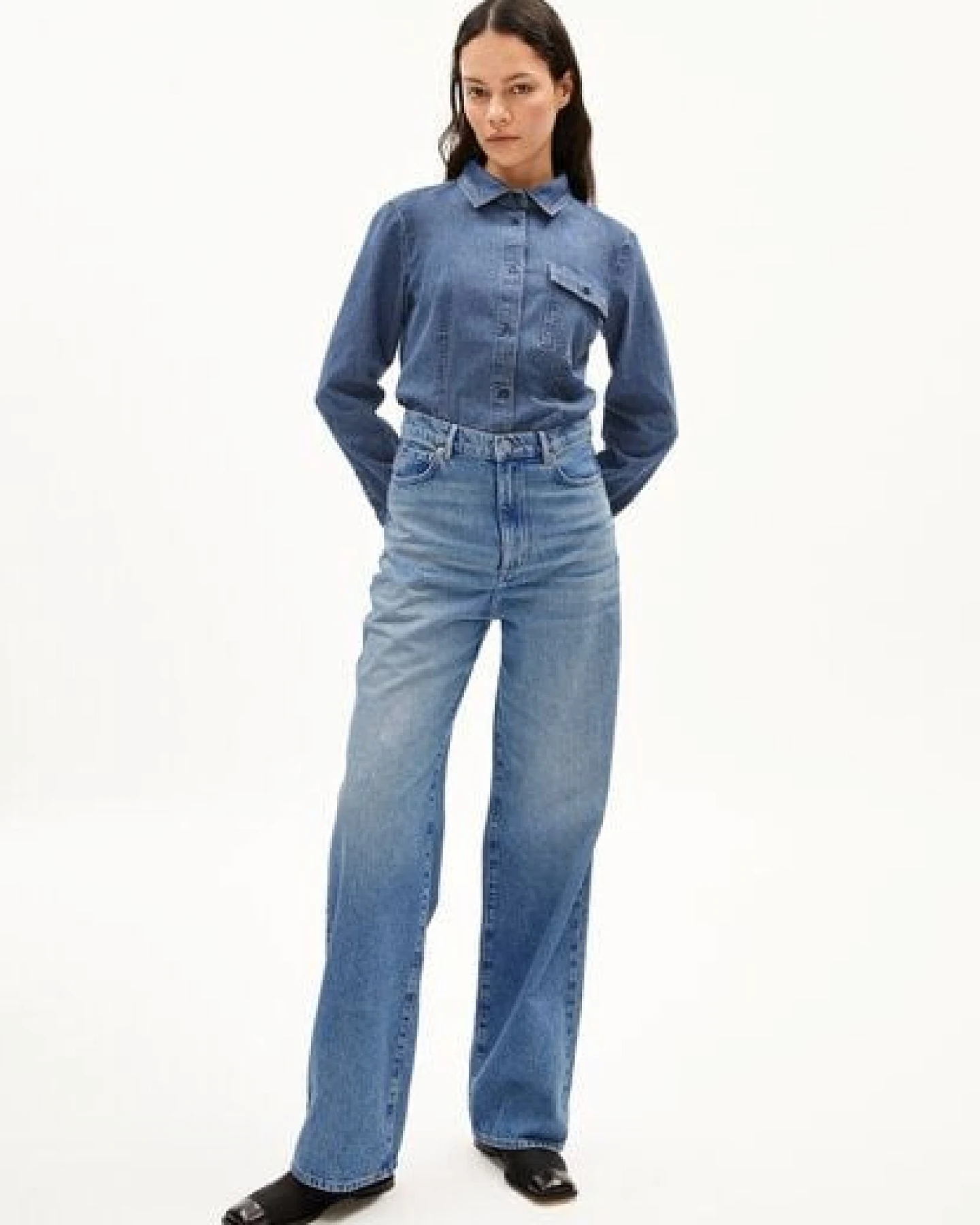 ARMEDANGELS NILAARA Damen Bluse Slim Fit aus Bio-Baumwoll Mix – Ansicht 4
