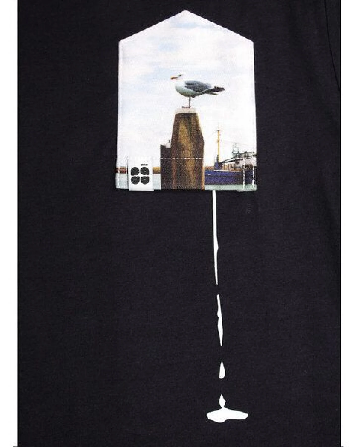 FÄDD Damen T-Shirt Rundhals Bio-Baumwolle "Glücksschiss BT" Navy Schwarz – Ansicht 2