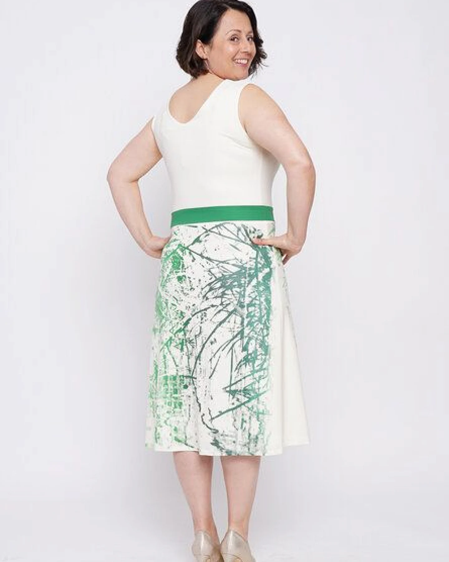 Peaces.bio - handbedruckte Biomode Wasserfallkleid Wasserzauber – Ansicht 2