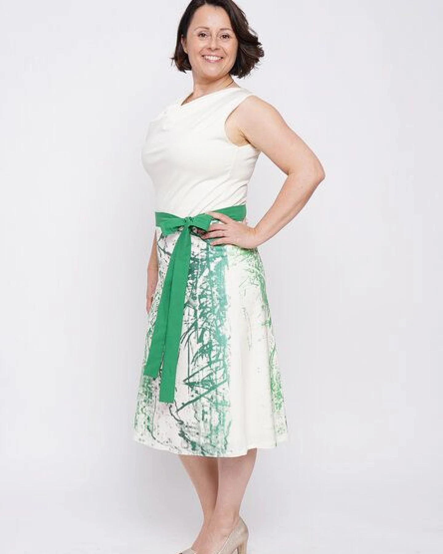 Peaces.bio - handbedruckte Biomode Wasserfallkleid Wasserzauber – Ansicht 3