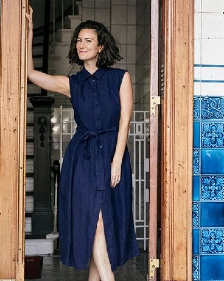 Sophia Schneider-Esleben Dress Marie, Blau - Damenkleid aus Bio-Baumwolle