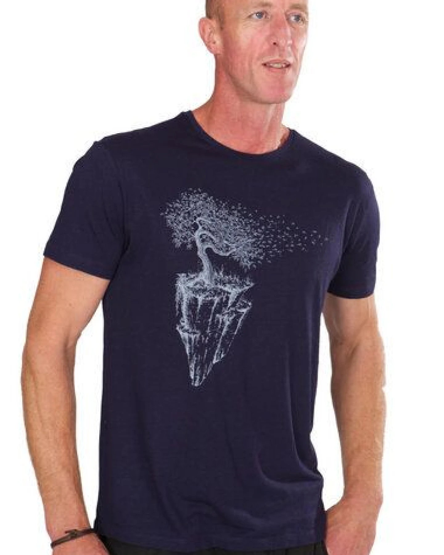 Ecovero Shirt von Life-Tree für Herren "Maple Island" in Navy Blue/Fern Green – Ansicht 2