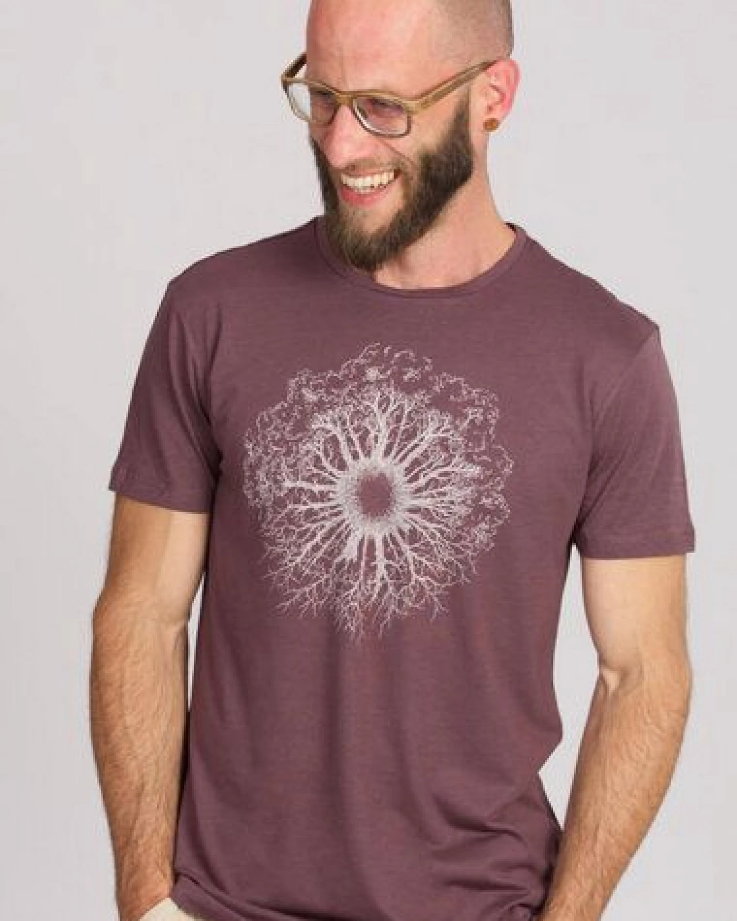 Life-Tree Fairwear Shirt Men Fairwear Ecovero Mulberry WoodenIris – Ansicht 3