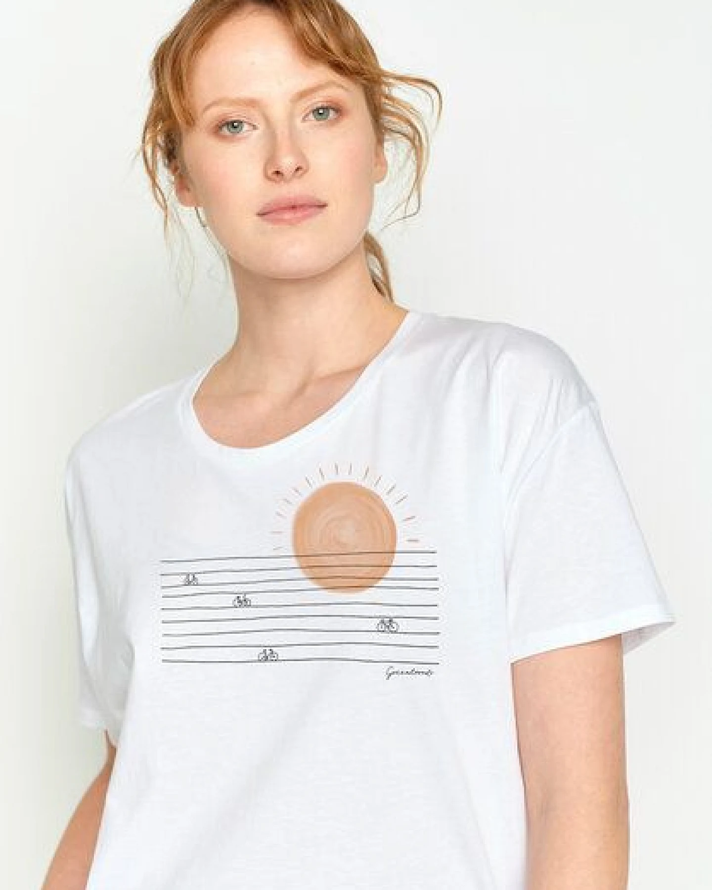 GREENBOMB Bike Sunrise Feel - Lässiges T-Shirt aus Bio-Baumwoll-Mix / hochwertiger Print / GOTS / Fair & Vegan – Ansicht 3