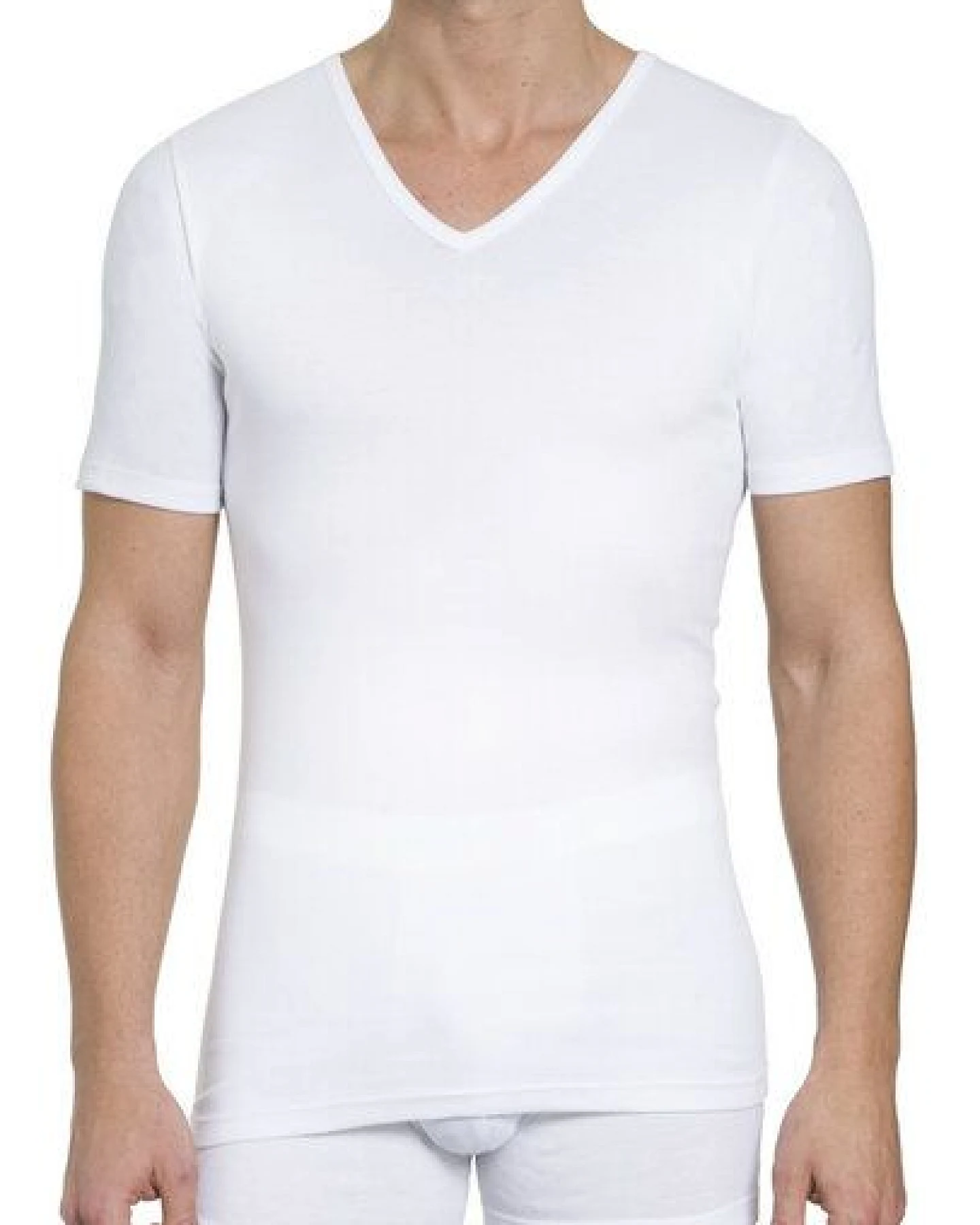 Haasis Bodywear Herren Basic Shirt V-Ausschnitt Feinripp 2er Pack – Ansicht 4