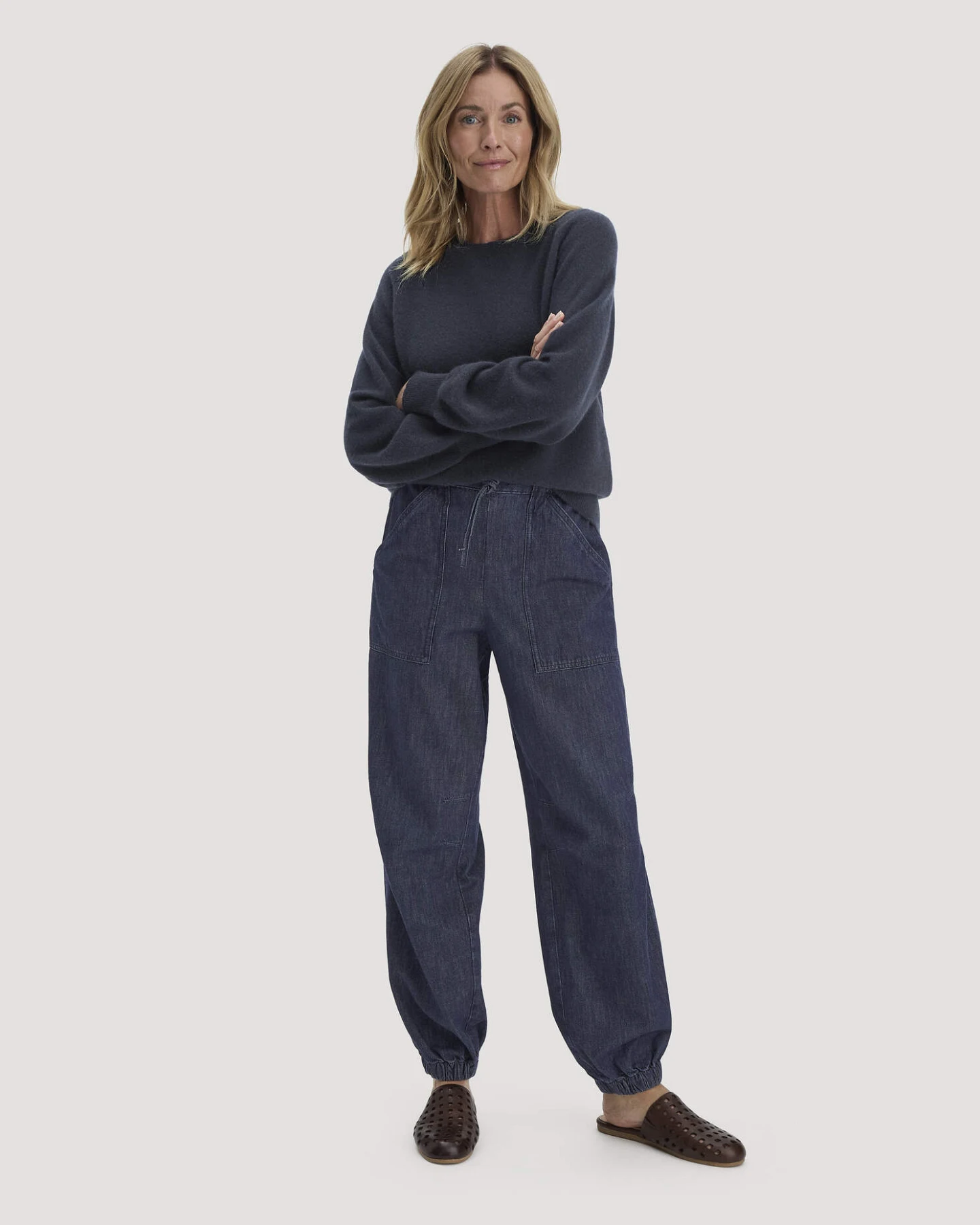hessnatur Damen Strick Pullover Relaxed BETTER RECYCLING aus Cashmere - blau - Größe L – Ansicht 2