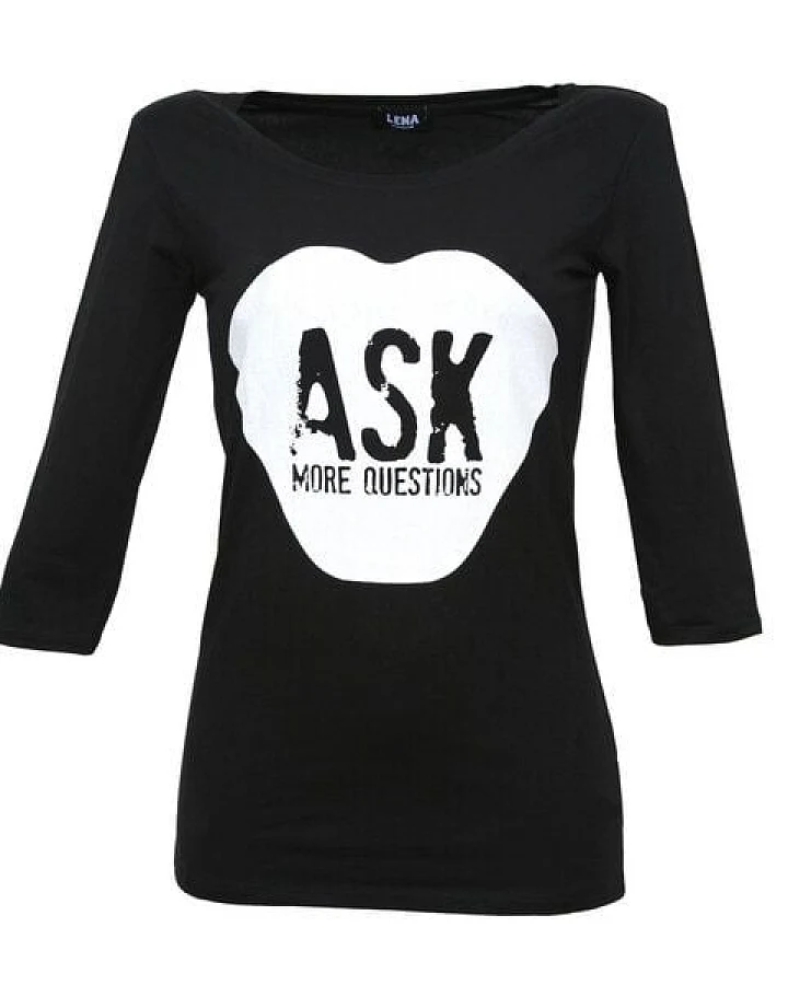 Lena Schokolade ASK MORE QUESTIONS - Sleeve Shirt schwarz