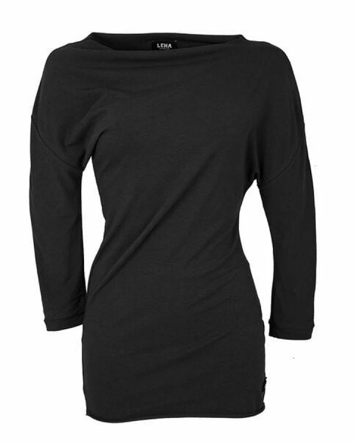 Lena Schokolade Oberteil asymmetrisch schwarz Bio Jersey