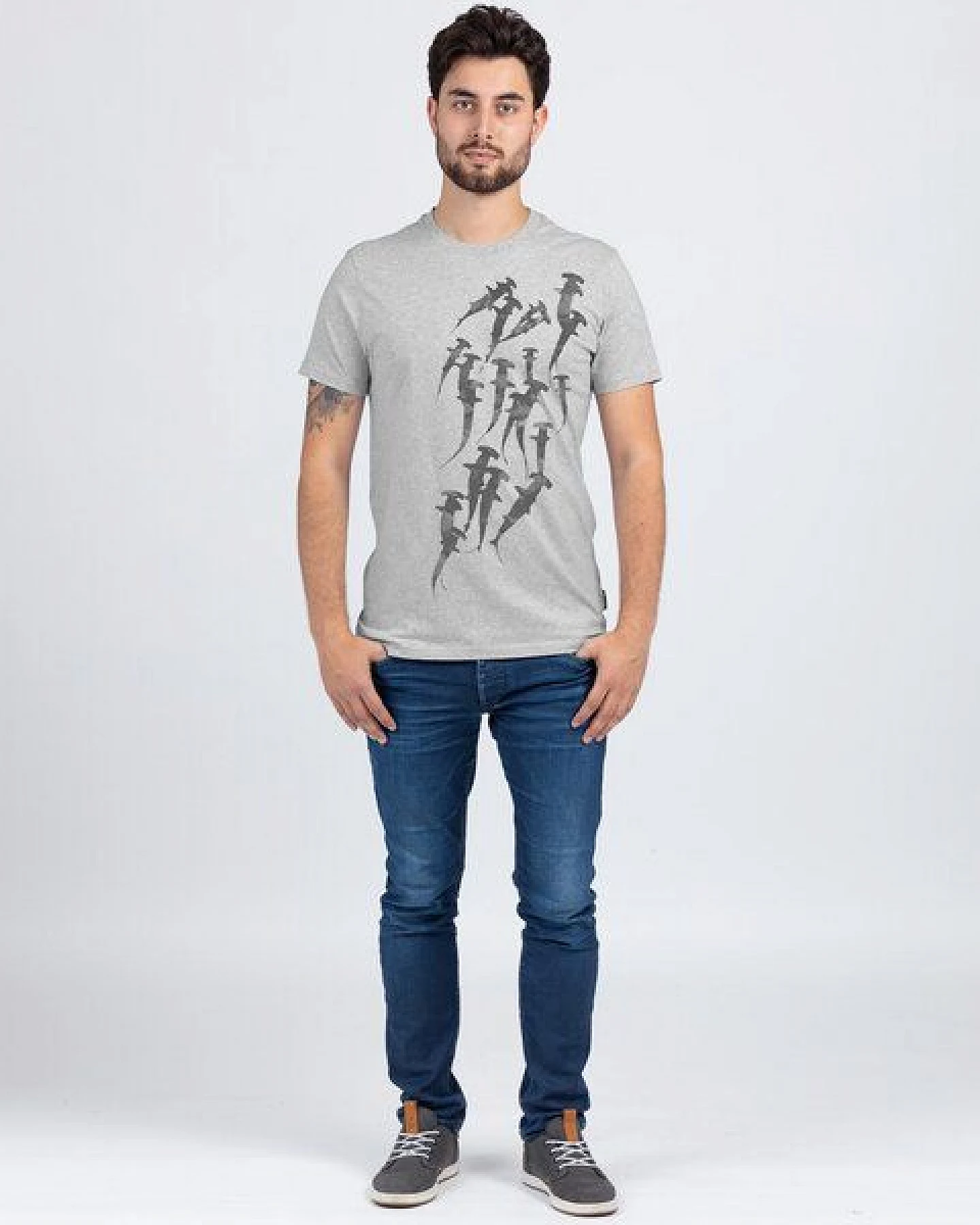 Lexi&Bö Hammerhead Swarm Herren T-Shirt – Ansicht 3
