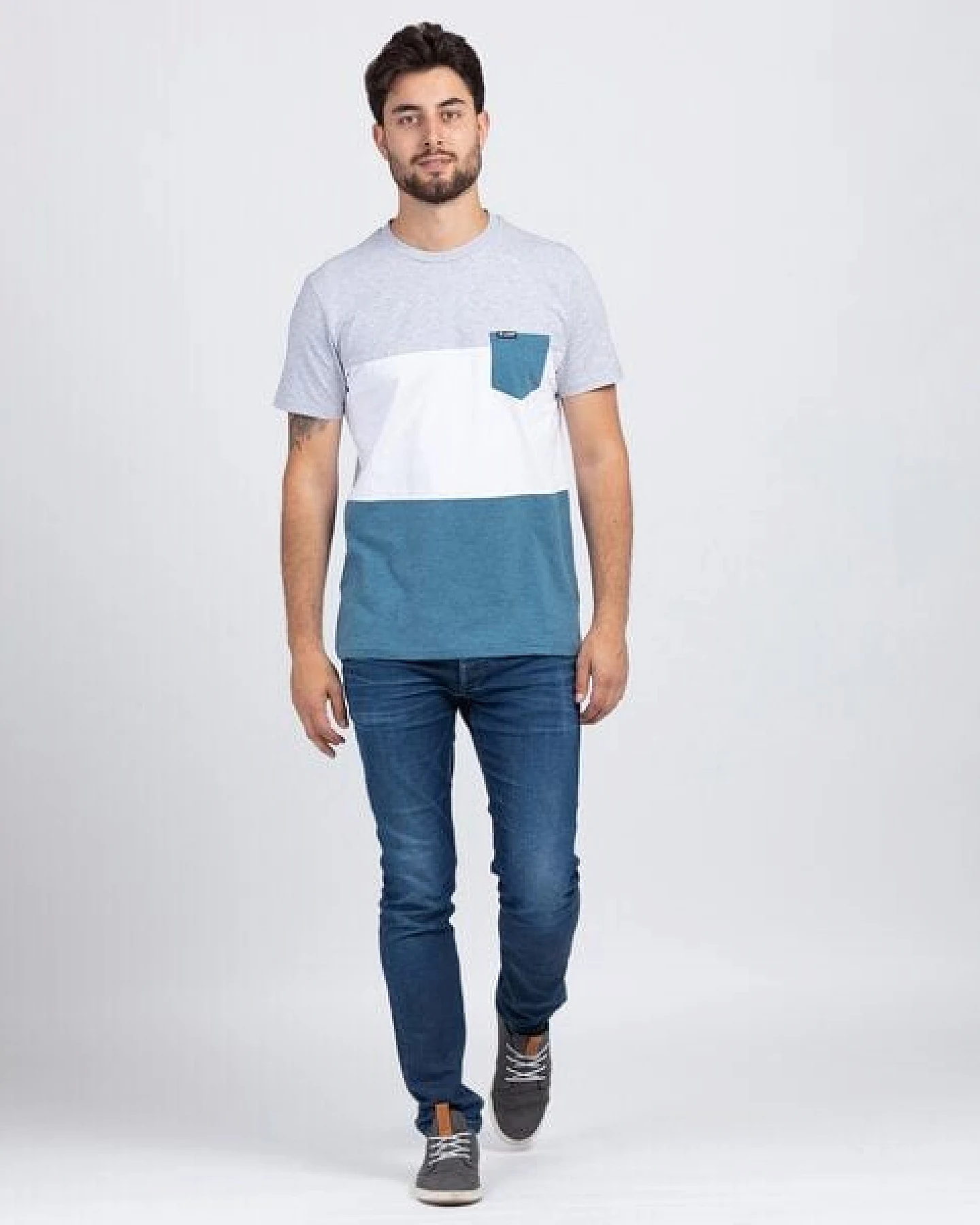 Lexi&Bö Herren Pocket T-Shirt dreifarbig – Ansicht 3