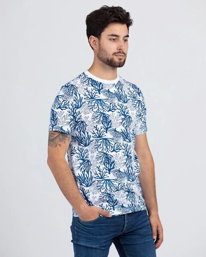 Lexi&Bö Koralle – T-Shirt für Herren mit Korallen-Allover-Print