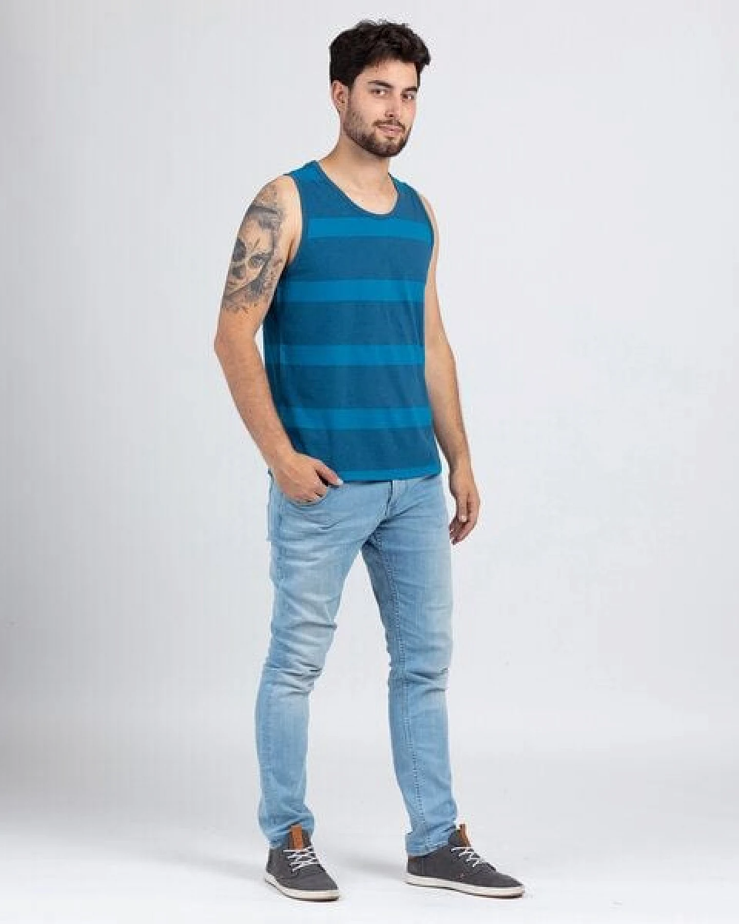 Lexi&Bö Melange Stripes Tank Top Herren – Ansicht 3