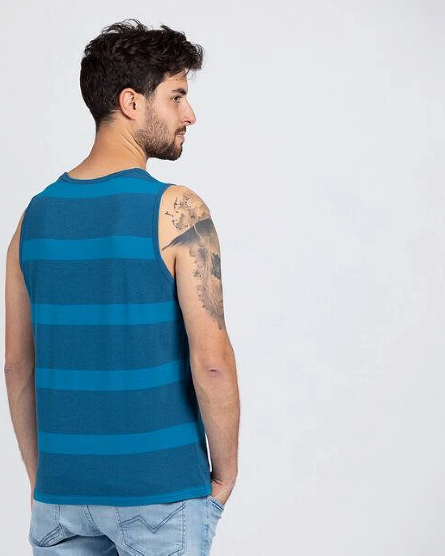 Lexi&Bö Melange Stripes Tank Top Herren – Ansicht 2