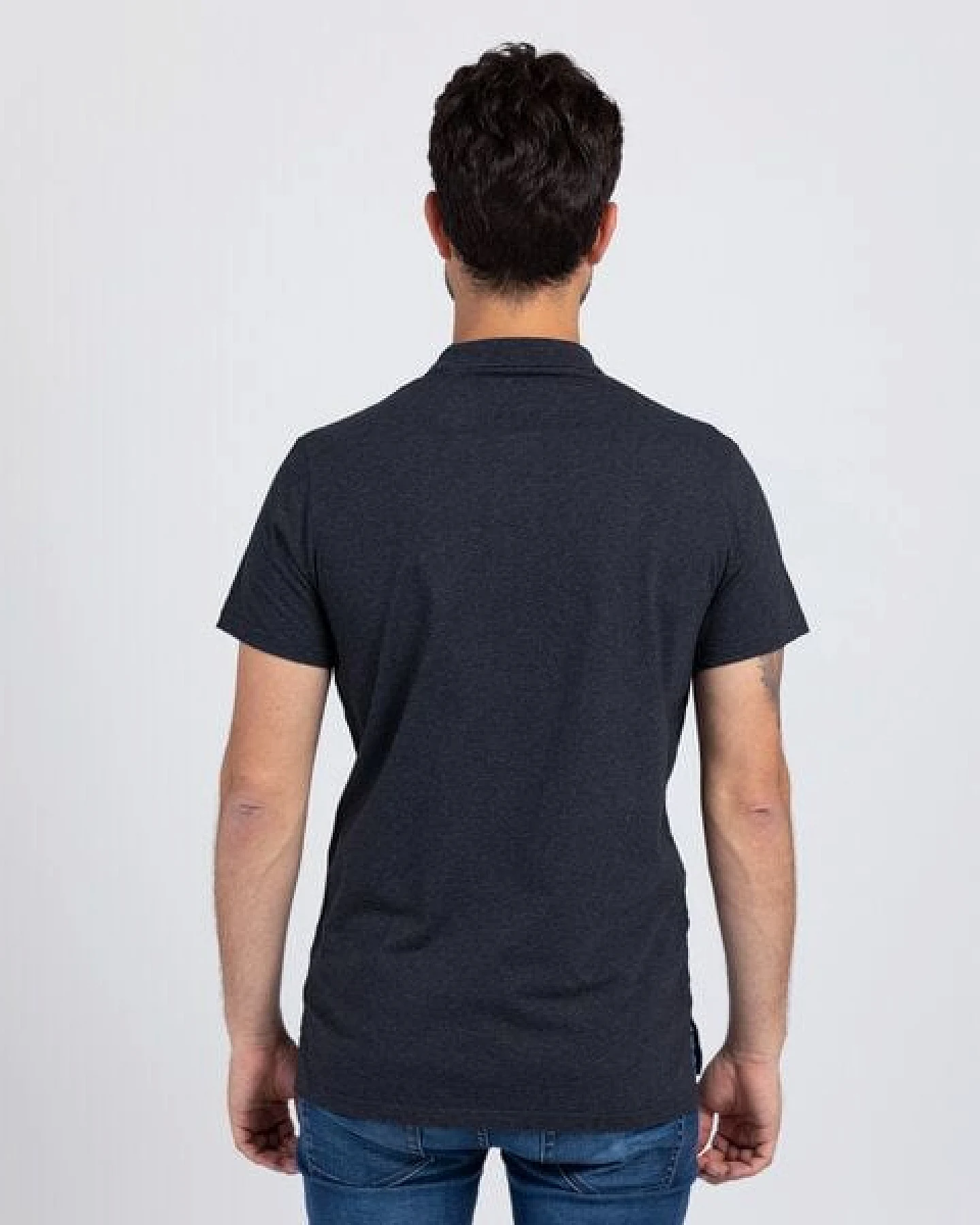 Lexi&Bö Poloshirt dark melange Herren – Ansicht 2