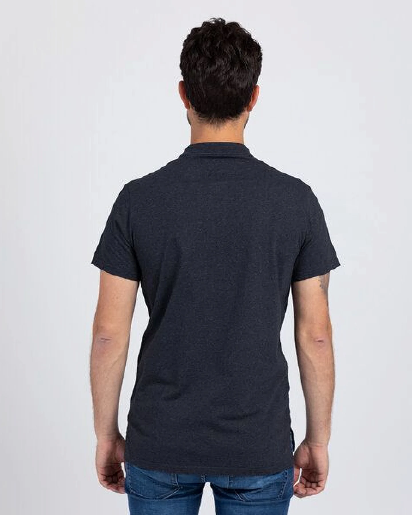 Lexi&Bö Poloshirt dark melange Herren – Ansicht 2