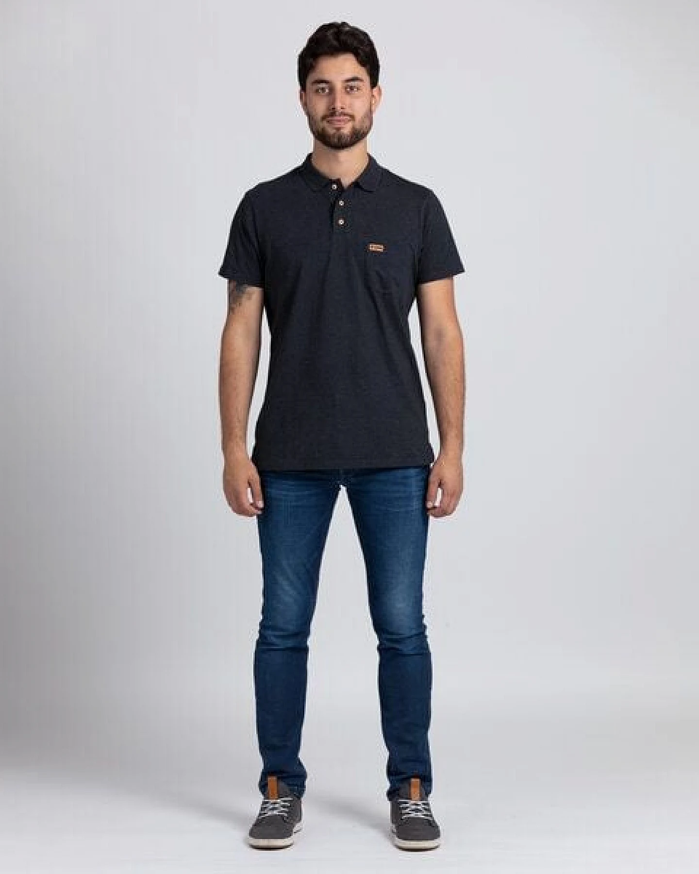 Lexi&Bö Poloshirt dark melange Herren – Ansicht 3