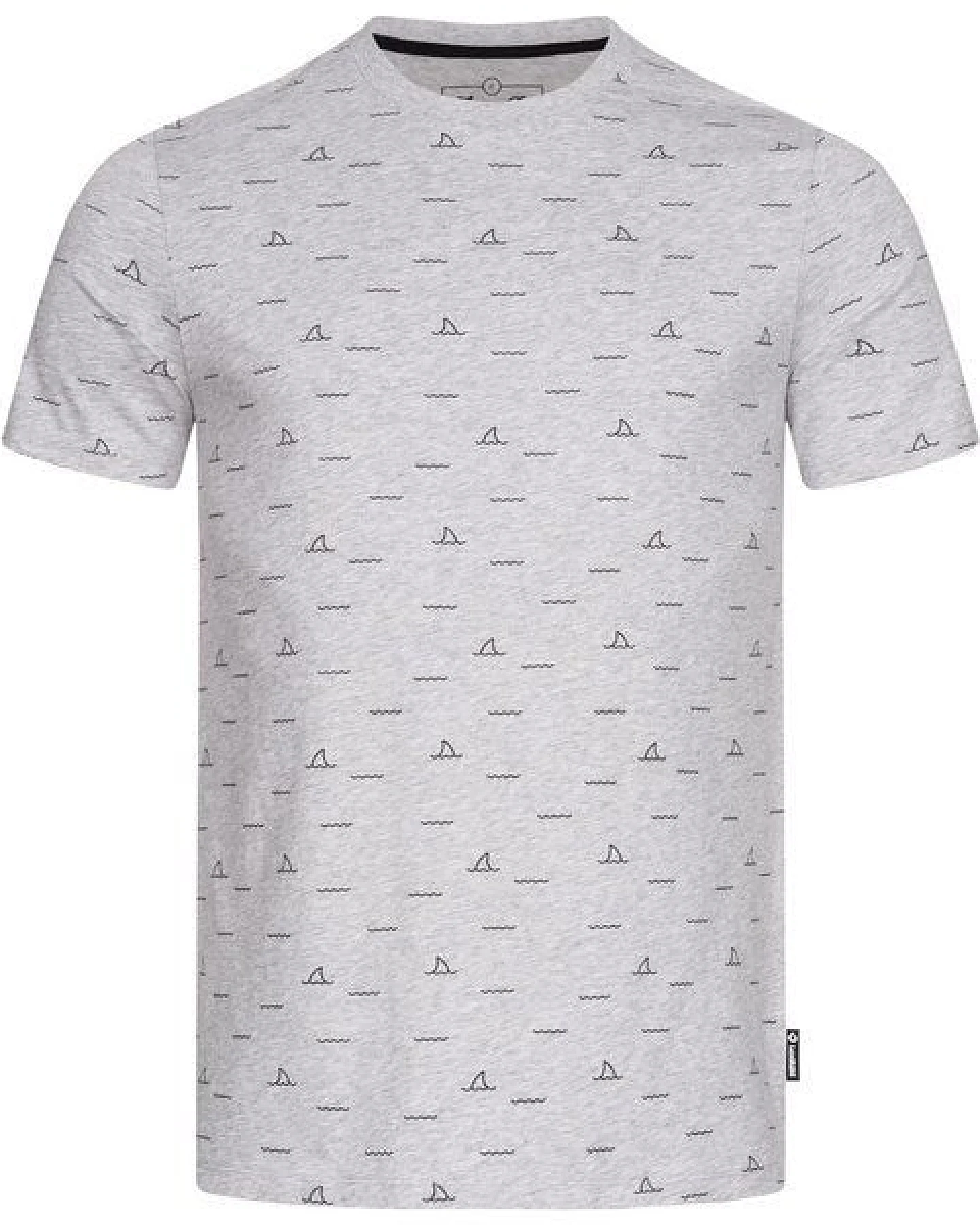 Lexi&Bö Shark Fin T-Shirt Herren grau melange – Ansicht 4