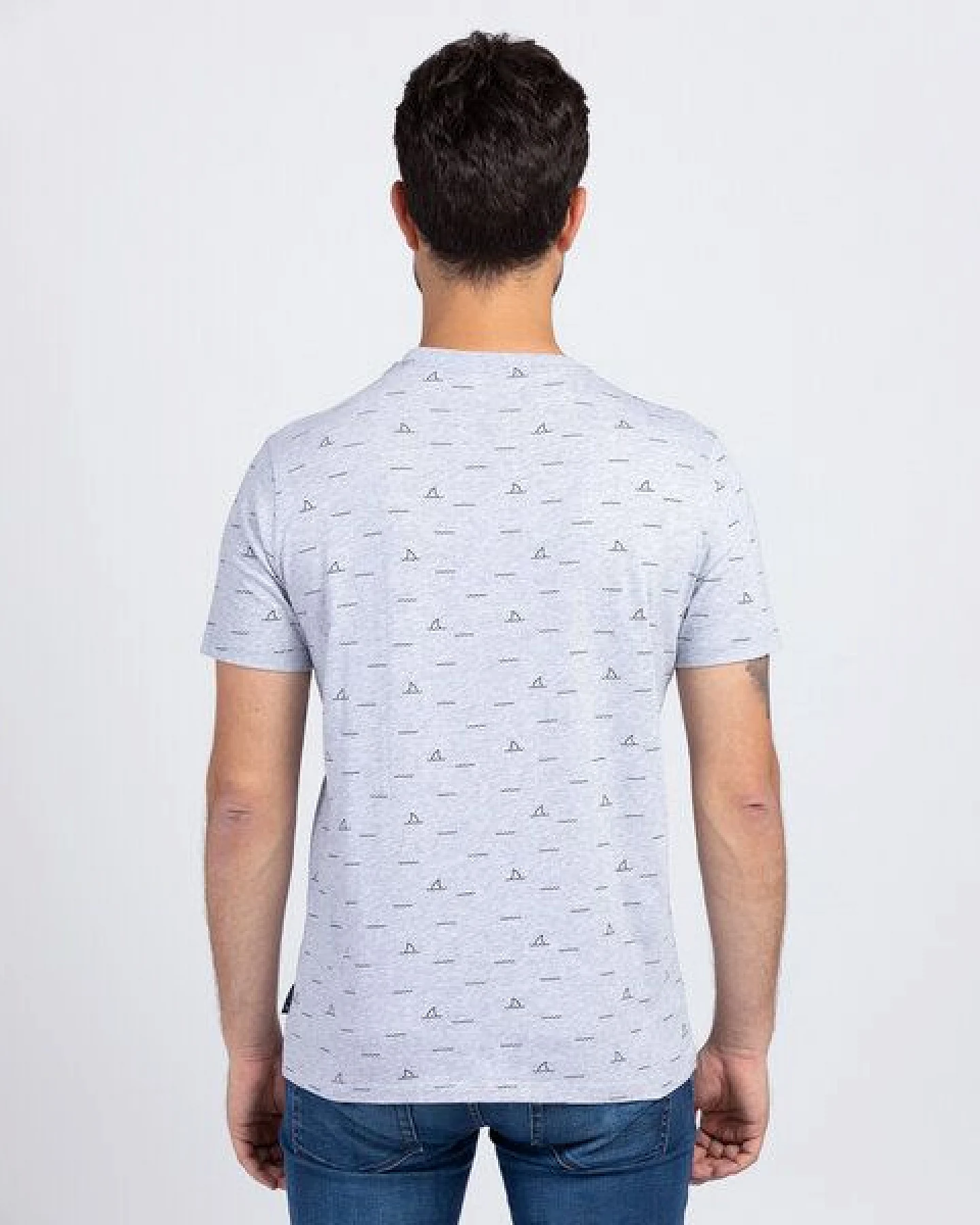Lexi&Bö Shark Fin T-Shirt Herren grau melange – Ansicht 2